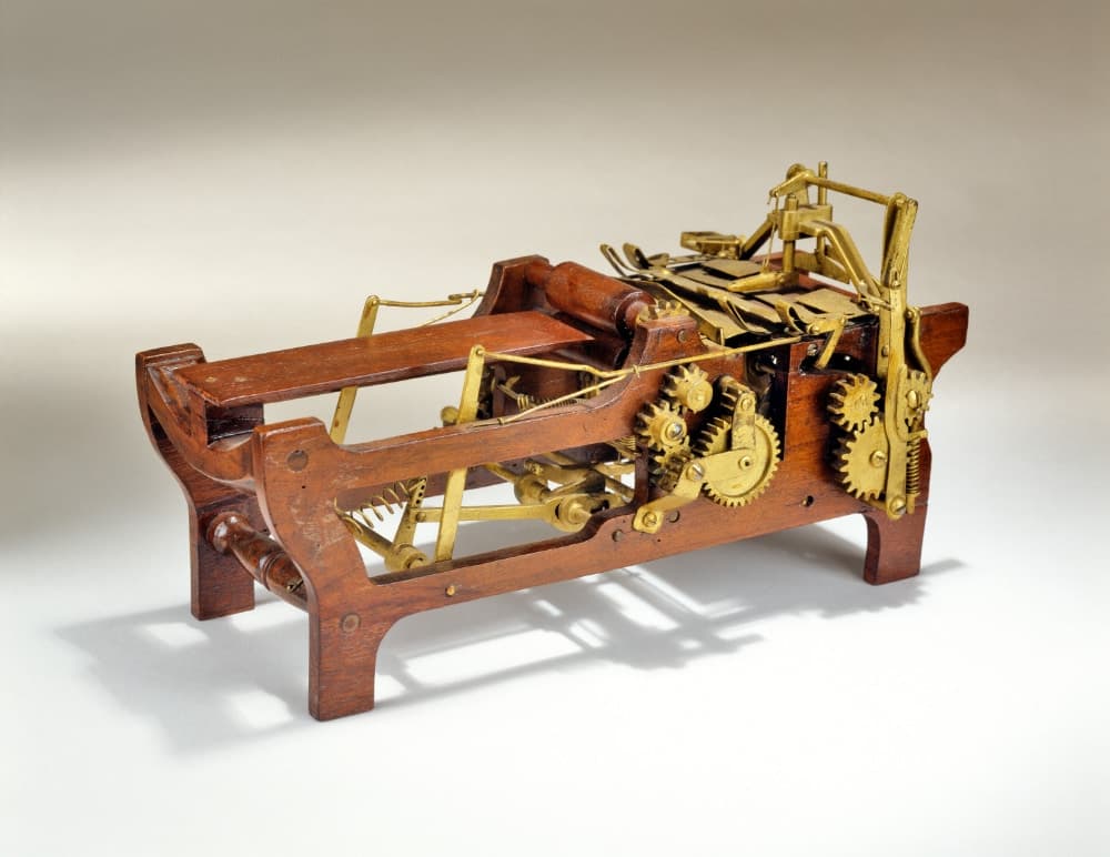 a wooden and metal contraption